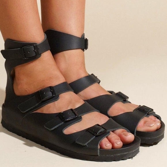 NEW BIRKENSTOCK BLACK ATHENS GLADIATOR ADJUSTABLE STRAPS SIZE 39 8 SANDALS - Picture 2 of 13